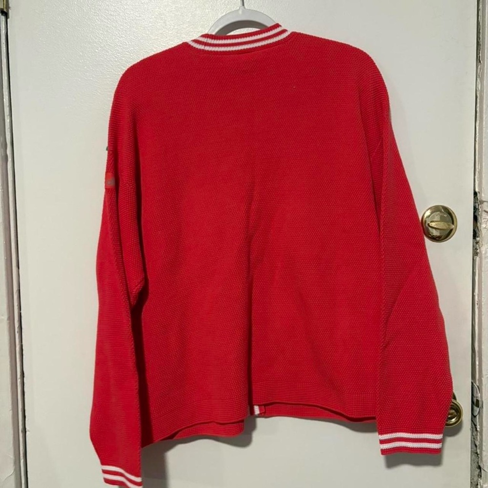 Alo Yoga Tennis Club Cardigan NWT Red White Preppy Tenniscore Knit med - Picture 2 of 8